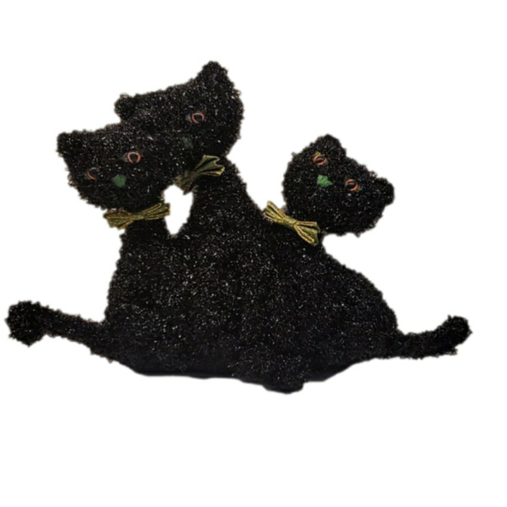 LAST Chance UNBRANDED 3 Black Cats Halloween Decorations Décor 18" x 12" x 4"